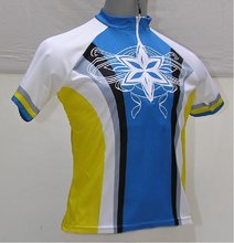 Cyklistický dres V-RIDER Flower krátký rukáv modrý - S