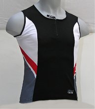 Cyklistický dres V-RIDER bez rukávu černo/červený - XS