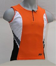 Cyklistický dres V-RIDER bez rukávu oranžový - L