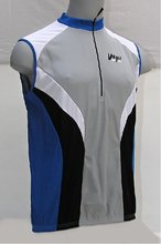 Cyklistický dres V-RIDER bez rukávu M modro/šedý - M